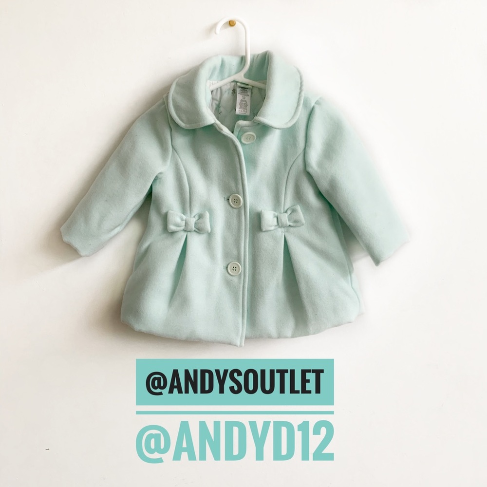 Little Me Aqua Pea Coat Size 12M